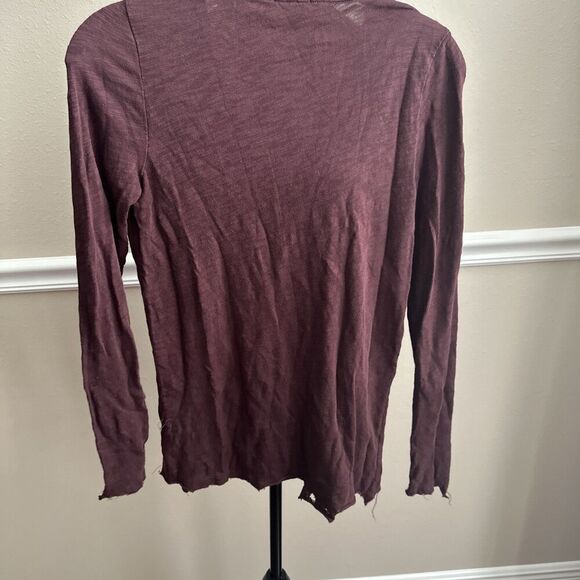 ATM Anthony Thomas Melillo Top XS/TP Long Sleeve Grunge Distressed - Picture 3 of 4